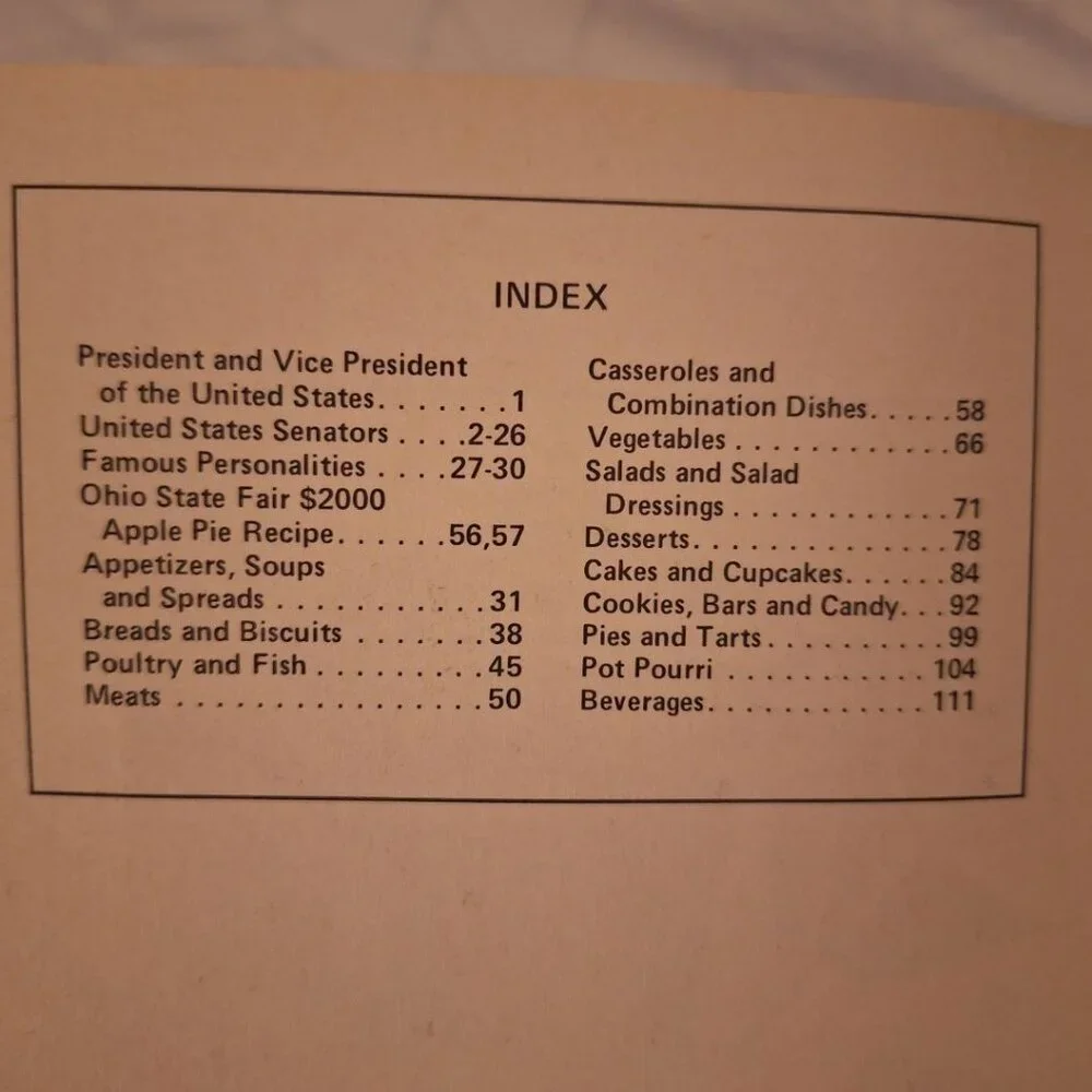 Volunteer Realty Co Cookbook Tennessee Nashville Rosalynn‎ Carter 1970s Recipes